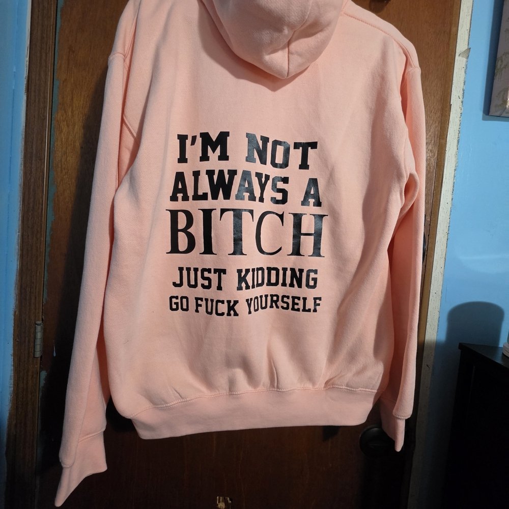 Graphic Hooded Sweater - Peach